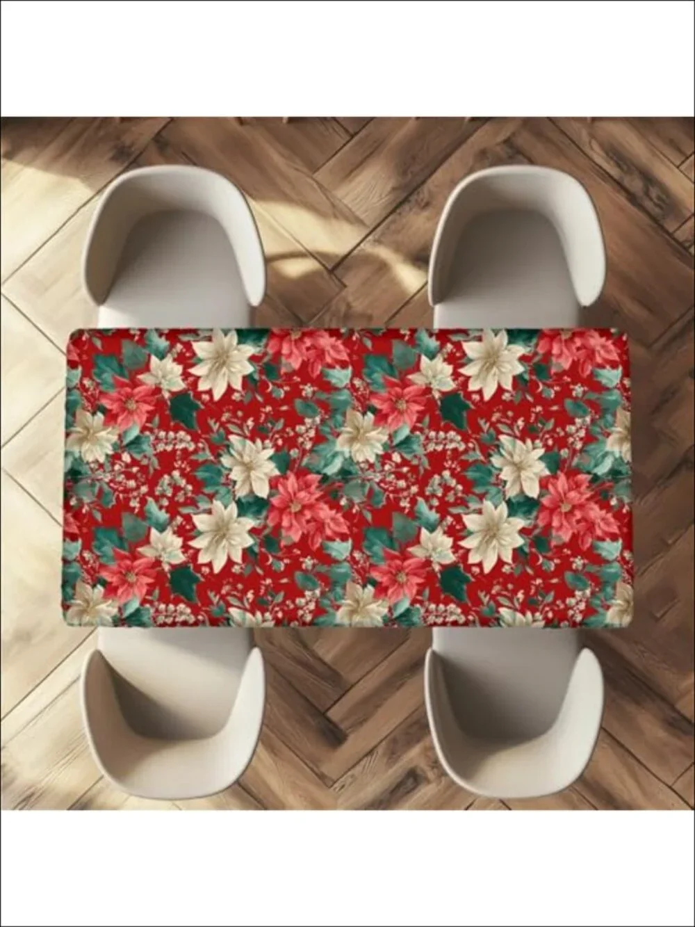 Fitted Christmas Tablecloth Rectangle 72x30 Waterproof Polyester Non-Slip